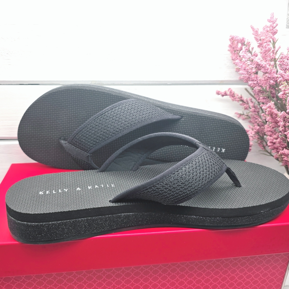 Kelly & Katie Black Flip Flops